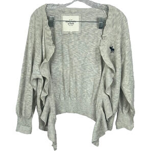 Abercrombie & Fitch Cardigan Sweater Womens Size Large Open Front Ruffle Flounce